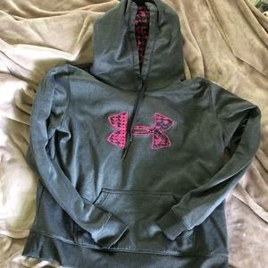 Under Armour pink and grey hoodie